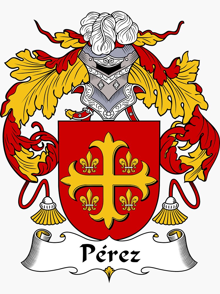 "Perez Coat of Arms/Family Crest" Sticker for Sale by William Martin