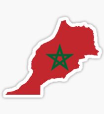 Pegatina Mapa de la bandera de Marruecos