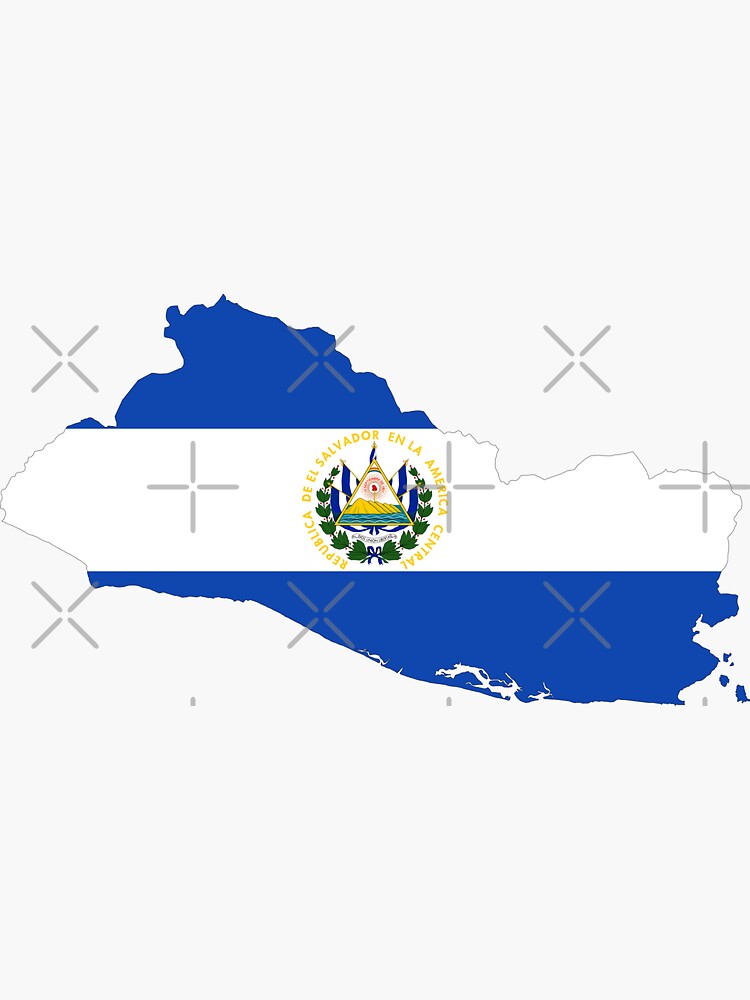 El Salvador Flag Map Sticker for Sale by limitlezz