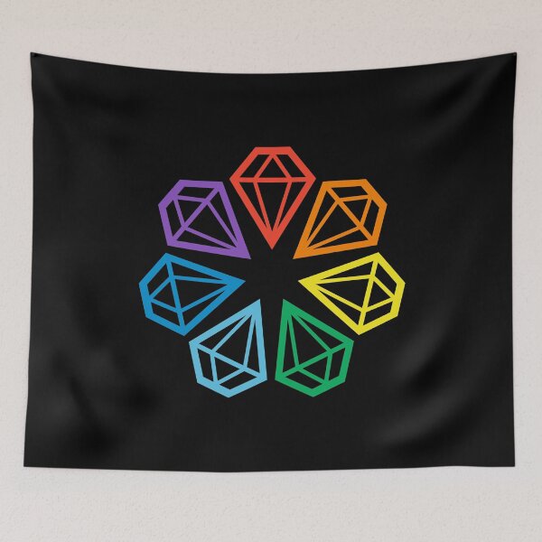 Item preview, Gay Pride LGBT Rainbow minimalist polygon diamonds  designed and sold by iclipart.