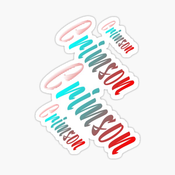 Crimson word by vervelle font with some colors design. Sticker