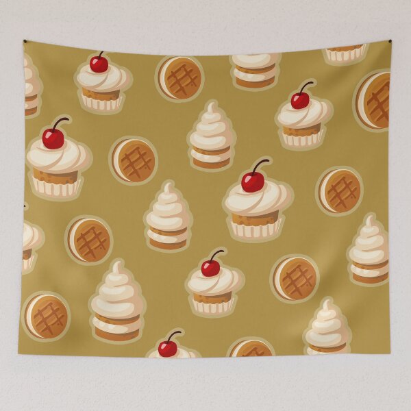 Item preview, Sweet cake with cream and cherry and cookies designed and sold by AnnaRuz.