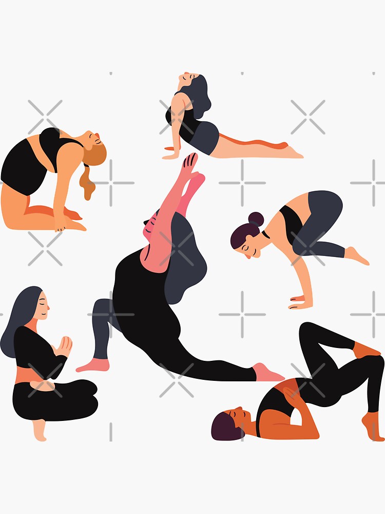 Yoga Girls Sticker Pack Sticker for Sale by madebymaris