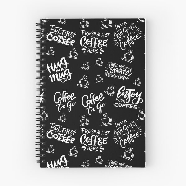 Item preview, White Coffee Pattern In Black Background designed and sold by MyPrintCharming.