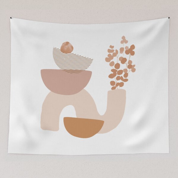 Item preview, Semicírculo de florero moderno Boho abstracto retro designed and sold by Le Moonie.