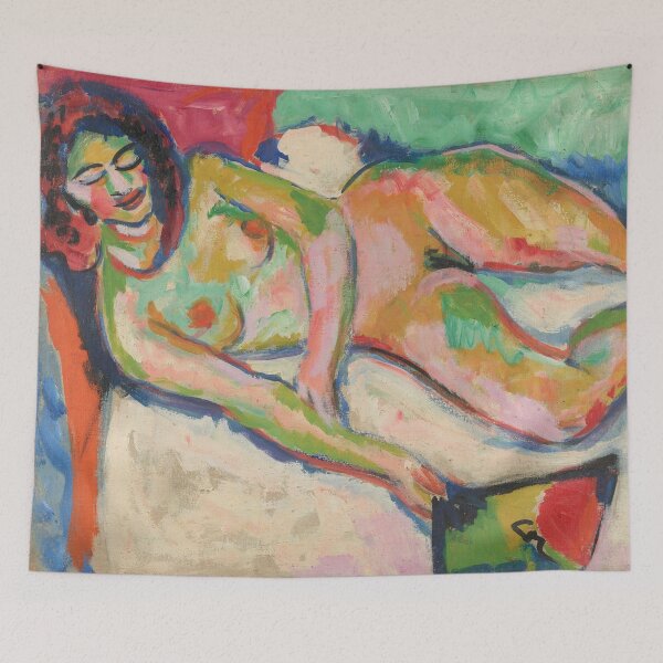 Item preview, Ernst Ludwig Kirchner - Reclining Nude with Fan 1909 designed and sold by HistoryRestored.