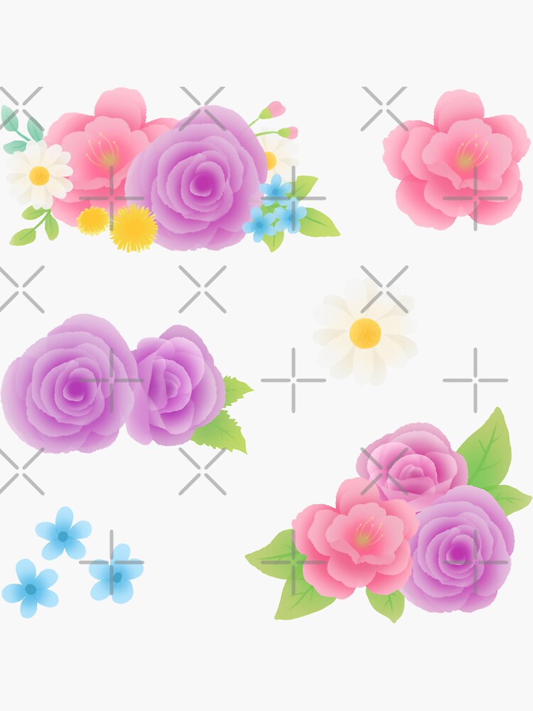 Flowers Pack Sticker for Sale by Small Smile Studio