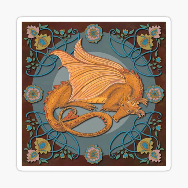 Celtic Medieval Earth Dragon Sticker