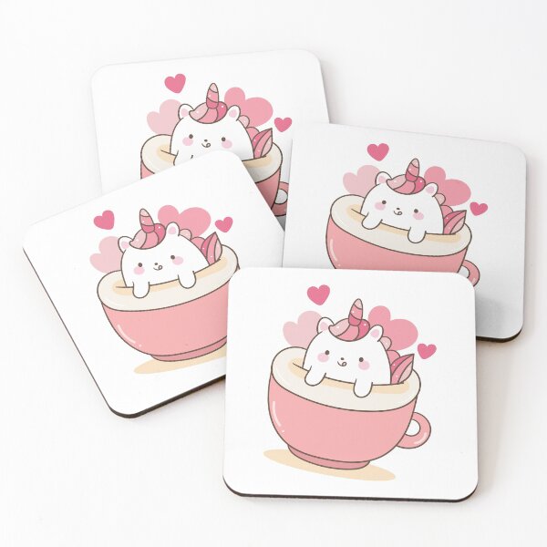 Item preview, Japanese Kawaii Cute Smiley Face - Unicorn In Coffee Cup designed and sold by crazycollective.