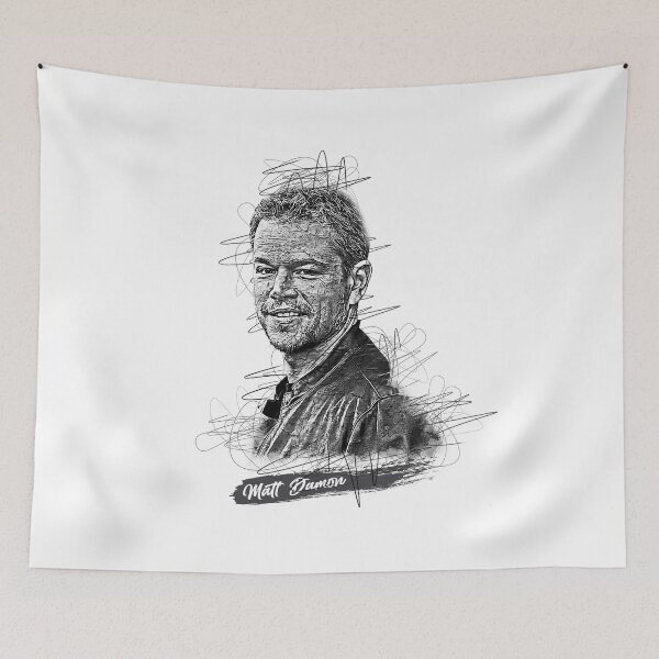 Item preview, Matt Damon Abstract Sketch Art, Matt Damon designed and sold by graphic-genie.