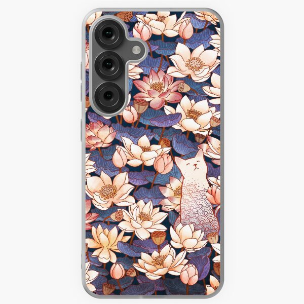 Item preview, White cat and Lotus  designed and sold by Syntetyc.
