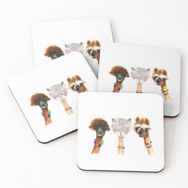 Item preview, Watercolour Alpacas with unique hairstyles designed and sold by CarolineJordaan.