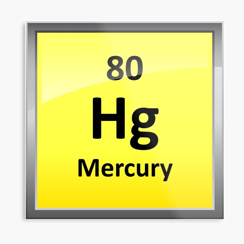 mercury periodic table element symbol metal print by sciencenotes