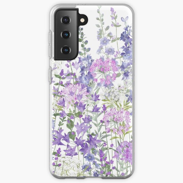 Flower Garden - Allium Eros, Larkspur, Ammi, Cluster Lilies, Catmint Samsung Galaxy Soft Case