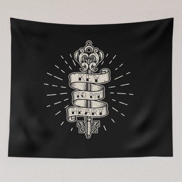 Item preview, Key to my Heart, Traditional Key Tattoo Design designed and sold by Proverbial Wisdom Design.