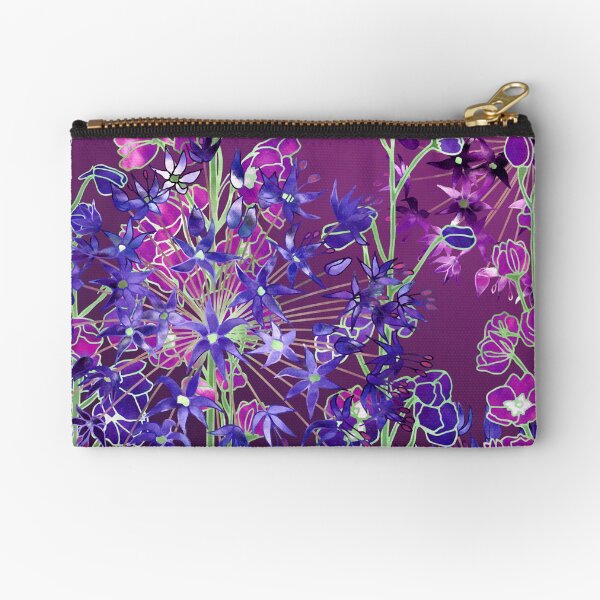 Delphiniums & Alliums - Purple Flowers Zipper Pouch