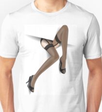 Female legs in stockings. Unisex T-Shirt