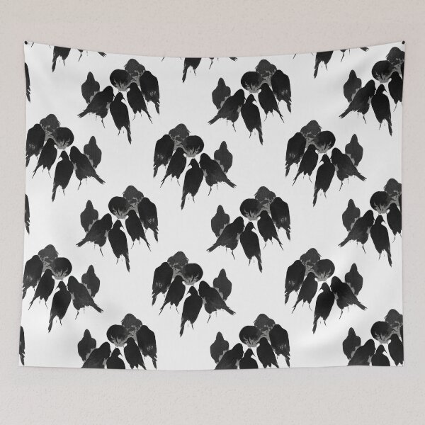 Item preview, A murder of crows raven repeating seamless pattern designed and sold by wavethreat.