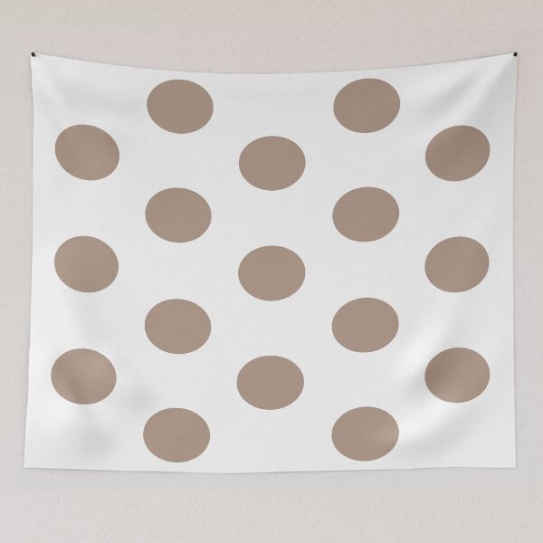 Item preview, Large WARM TAUPE and WHITE POLKA DOTS designed and sold by RachelMacht.