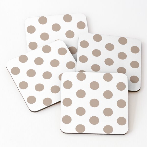 Item preview, Large WARM TAUPE and WHITE POLKA DOTS designed and sold by RachelMacht.