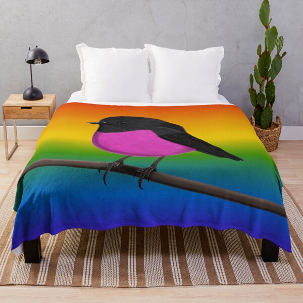 Item preview, Pink Robin Rainbow Bird Birdlover Birdwatcher Diversity Pride designed and sold by jz-birds.