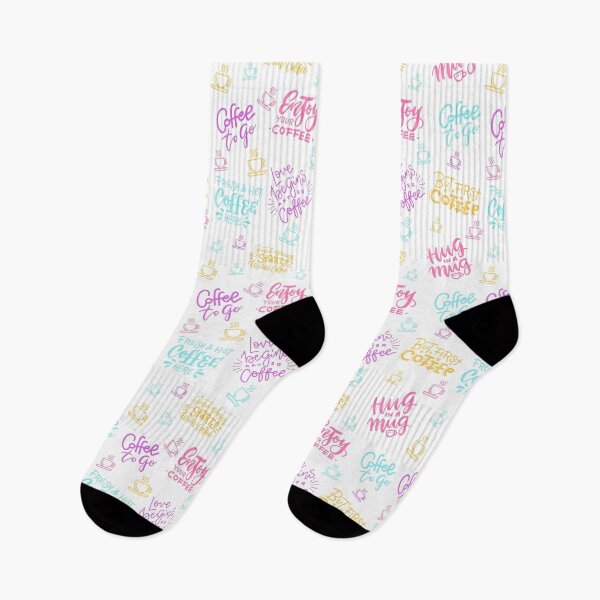 Item preview, Unicorn Color Coffee Phrases Pattern in White Background designed and sold by MyPrintCharming.