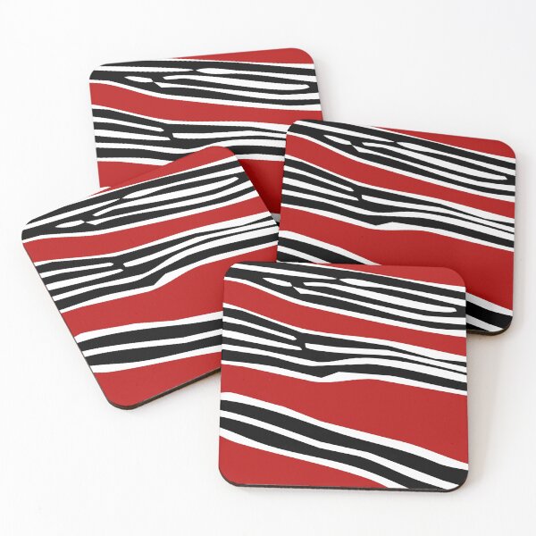 Item preview, Red abstract shapes with zebra print decoration designed and sold by BattaAnastasia.