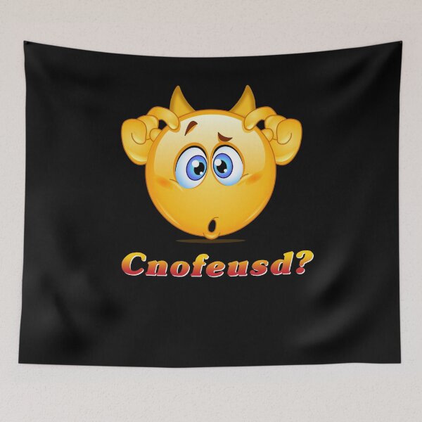 Item preview, Confused Devil Emoji  - Black designed and sold by Sagar Karki.