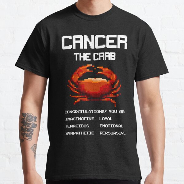 Cancer the Crab Zodiac Sign Astrology ‘80s 8-bit Pixel Art Classic T-Shirt