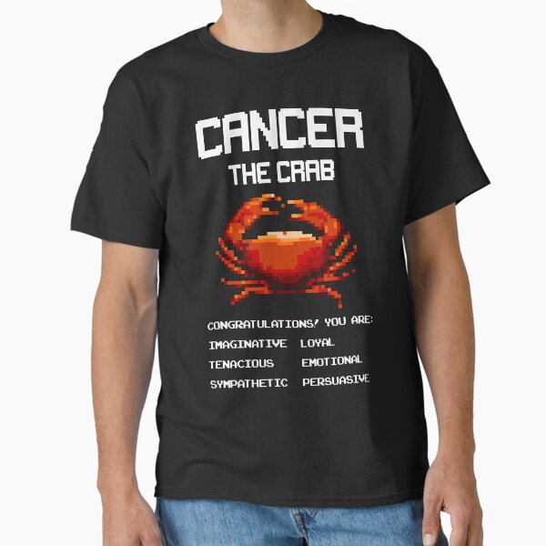 Cancer the Crab Zodiac Sign Astrology ‘80s 8-bit Pixel Art Classic T-Shirt