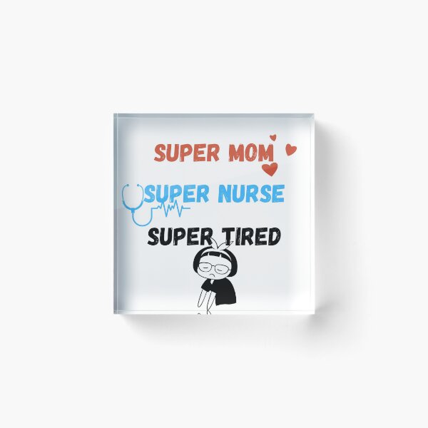 Artikelvorschau, Super Mama Super Krankenschwester Super müde - zuordenbarer Druckaufkleber entworfen und verkauft von ThousandAutumns.