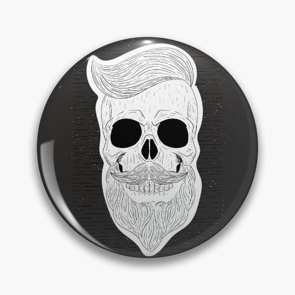 Item preview, groomed skull with beard designed and sold by Sya Prints.
