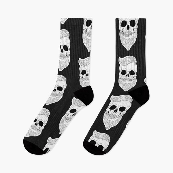 Artikelvorschau, gepflegter Totenkopf mit Bart entworfen und verkauft von Sya Prints.