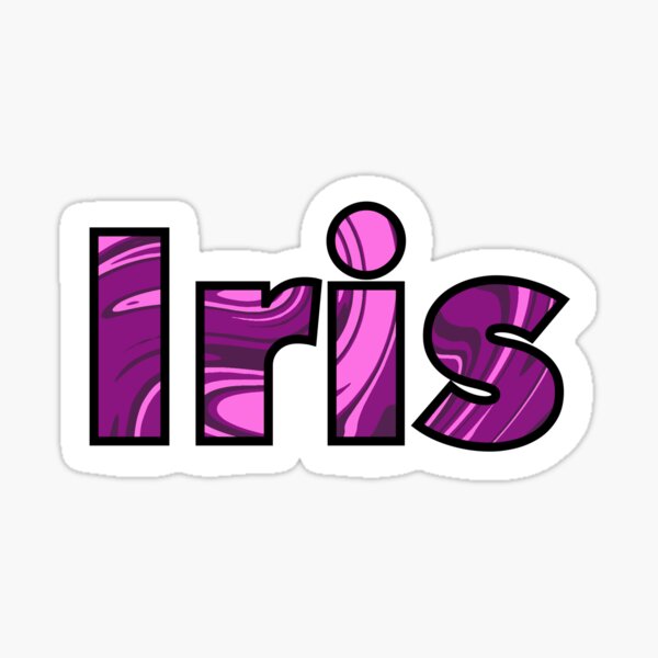 "Iris Custom Name" Sticker by itssav9 Redbubble