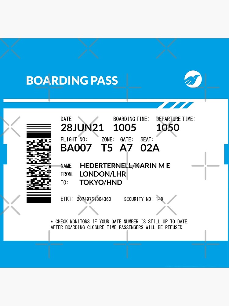 Boarding Pass Pillow (5748x5748 px) (KHE) by twgcrazy