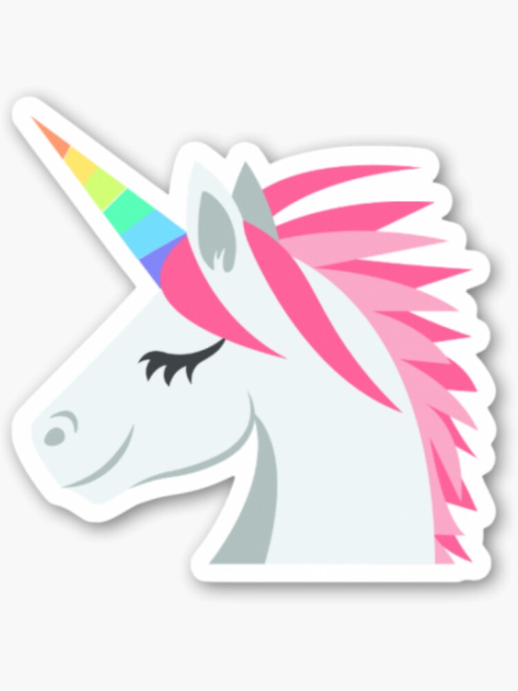 "pink unicorn emoji " Sticker by sergprint24 Redbubble