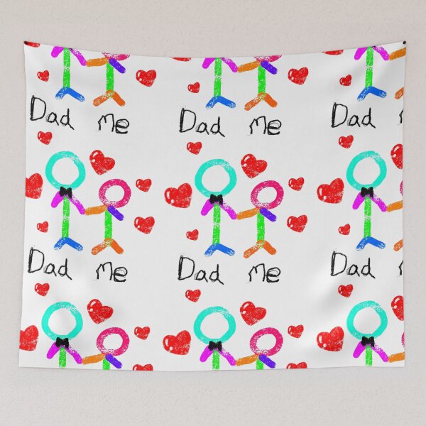 Item preview, Dad and Me told love dad, with doodle kid hand drawing a colorful crayon. designed and sold by little-monkey-s.