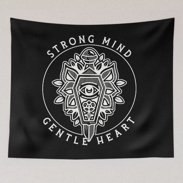 Item preview, Strong Mind, Gentle Heart, Traditional Coffin& Dagger Tattoo Design designed and sold by Proverbial Wisdom Design.