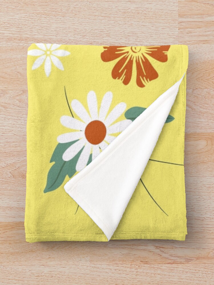 Thumbnail 3 of 6, Throw Blanket, White Daisy Pattern designed and sold by pattern-tree.