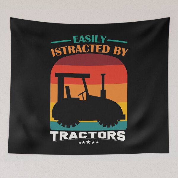 Item preview, Easily Distracted By Tractors Funny, Vintage Tractor Lovers, Farmer Father's Day Farming Christmas Gift, Farm Dad, Birthday Present designed and sold by ALITOPRINCE.