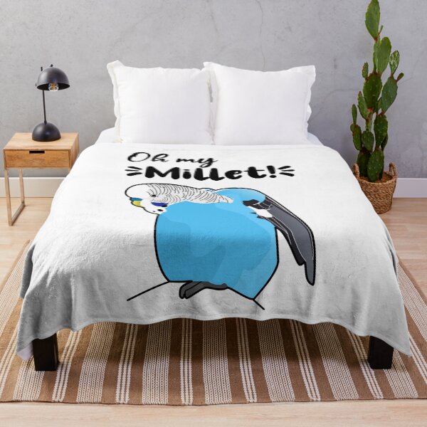Item preview, Oh my Millet!, Surprised blue parakeet, Funny talking budgie bird quote designed and sold by Koalaslifestyle.