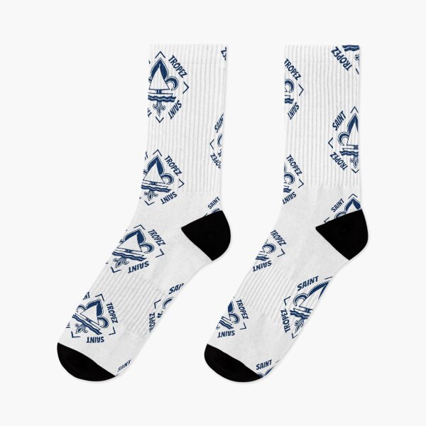 Item preview, Saint Tropez in Cote d'Azur France - Navy Blue Vintage Sailor Logo - Sailing Boat with Heraldic Lily designed and sold by Vintage-TM.