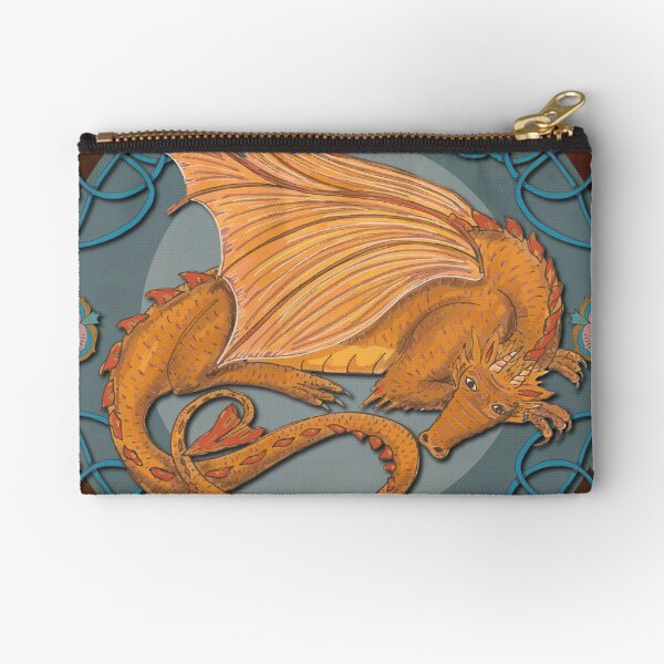Celtic Medieval Earth Dragon Zipper Pouch
