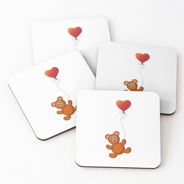 Item preview, Cute bear with heart shaped red balloon designed and sold by Artsy Boulevard.
