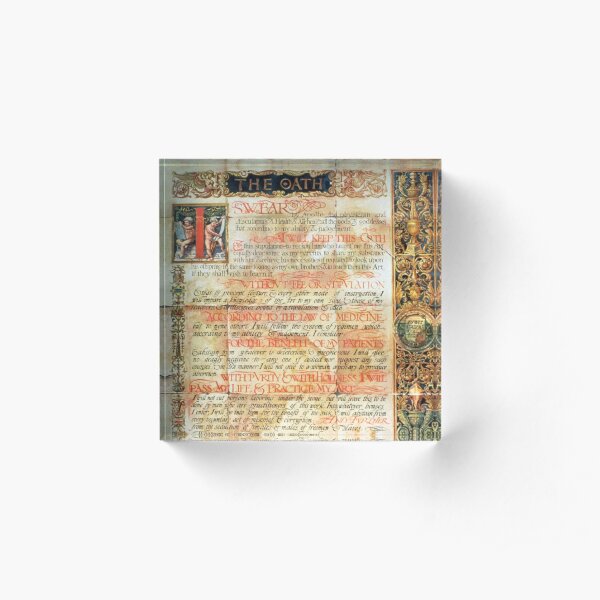 Hippocratic Oath, International Code of Medical Ethics Acrylic Block