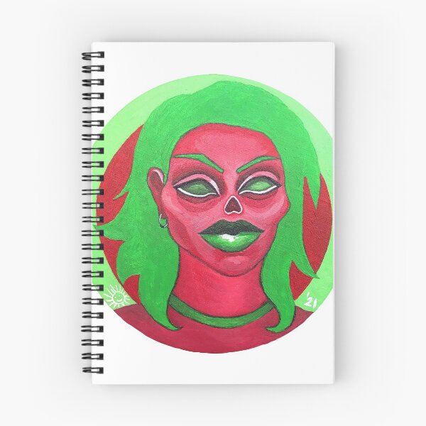 Item preview, round painting of a tired-zombie person in red and green acrillyc designed and sold by PashaGontier.