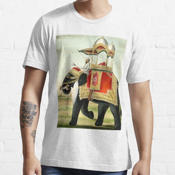 "Vintage Decorated Elephant With Howdah Painting" Tshirt for Sale by