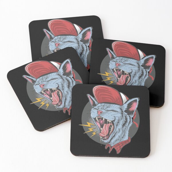 Item preview, CAT KITTY SCREAM OVER ROCK N ROLL PUNKER ARTWORK VERCTOR designed and sold by teemix.