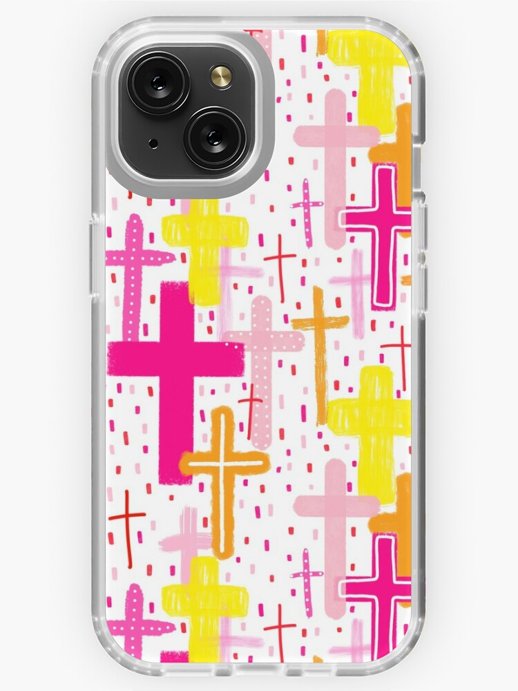 Preppy Pink Cross Pattern