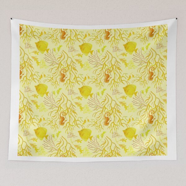 Item preview, Yellow fish pattern light yellow designed and sold by AgniArt.